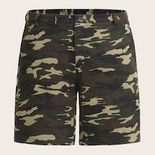 Romwe Guys Camo Print Shorts