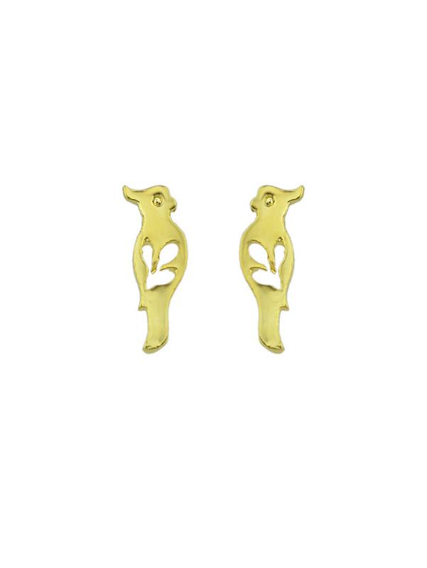 Romwe Gold Color Fine Hollow Bird Earrings