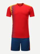 Romwe Men Spain Football Host Team T-shirt With Shorts