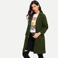 Romwe Woollen Blend Drop Shoulder Outerwear