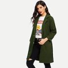 Romwe Woollen Blend Drop Shoulder Outerwear