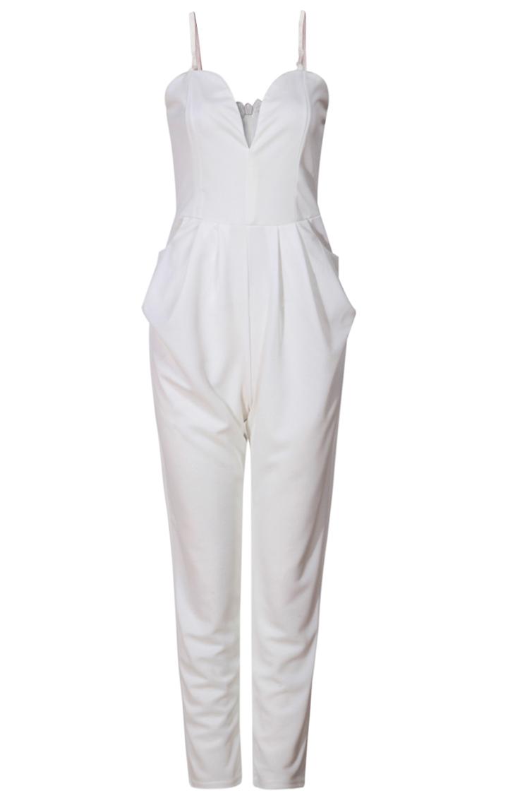 Romwe Spaghetti Strap V Wire Slim Jumpsuit