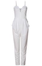 Romwe Spaghetti Strap V Wire Slim Jumpsuit