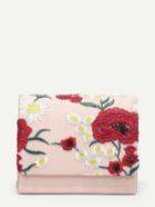 Romwe Calico Embroidered Flap Clutch Bag