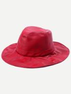 Romwe Red Vintage Wide Brim Fedora Hat