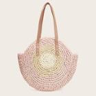 Romwe Weave Detail Round Tote Bag