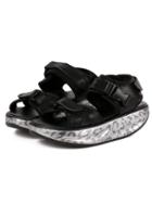 Romwe Black Thick-soled Buckle Casual Sandals
