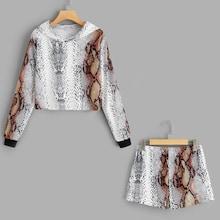 Romwe Snake Print Hoodie With Shorts