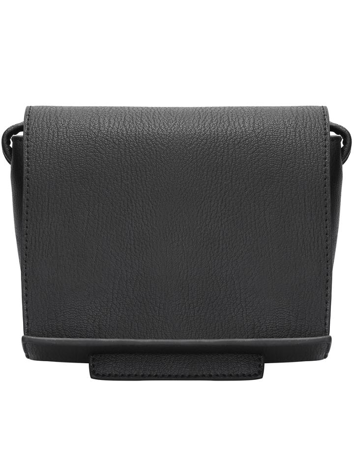 Romwe Black Buckle Bottom Pu Bag