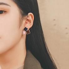 Romwe Color Block Square Stud Earrings
