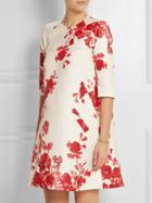 Romwe White Round Neck Half Sleeve Print Dress