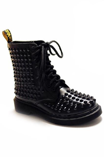 Romwe Riveted Black Martin Boots