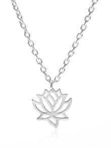 Romwe Hollow Flower Pendant Chain Necklace