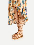 Romwe Caged Lace Up Gladiator Sandals
