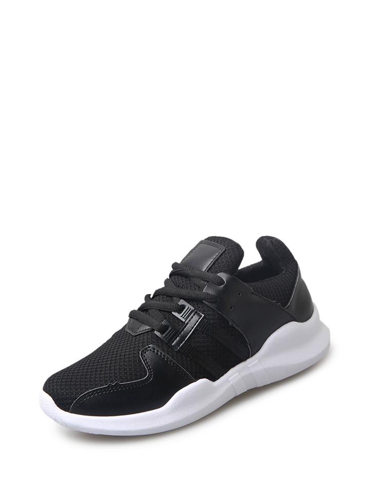 Romwe Lace Up Textured Sneakers