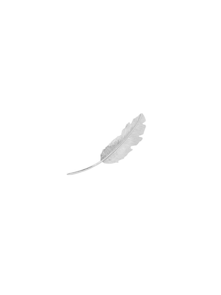 Romwe Silver Feather-shaped Hair Clip