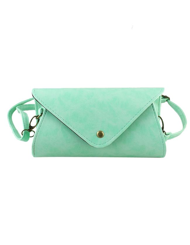Romwe Green Pu Leather Lady Handbag
