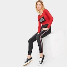 Romwe Tape Detail Skinny Jeans