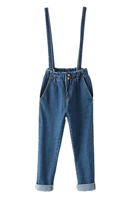 Romwe Double Straps Rolled-hems Jumpsuit