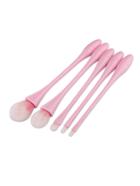 Romwe Pink Waterdrop Shaped Cute Makeup Brush Set