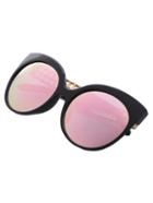 Romwe Rose Golden Lenses Cutout Arms Sunglasses