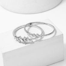 Romwe Rhinestone Decorated Ring Set 2pcs