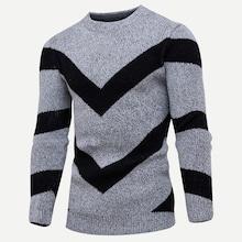 Romwe Men Geometric Print Jumper