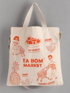 Romwe Print Linen Shoulder Bag With Handle