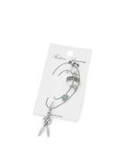 Romwe Feather & Moon Design Earring Set