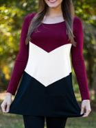 Romwe Color-block Long Sleeve T-shirt