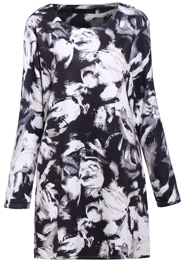 Romwe Vintage Floral Print Dress
