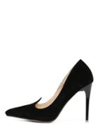 Romwe Black Faux Suede Pointed Toe Pumps