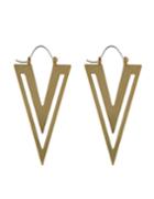 Romwe Gold Plated Triangle Drop Earrings