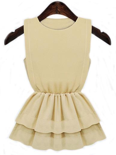 Romwe Double Layer Peplum Tank Top
