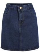 Romwe Denim A-line Blue Skirt
