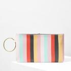Romwe Metal Ring Detail Color-block Clutch