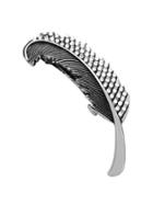 Romwe Silver Leaf Rhinestone Hair Clip