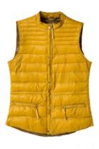 Romwe Yellow Asymmetric Zippered Vest