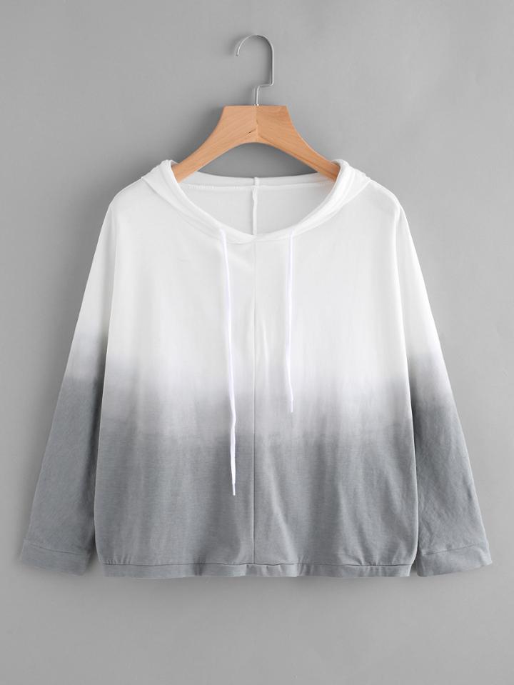 Romwe Water Color Drawstring Hoodie