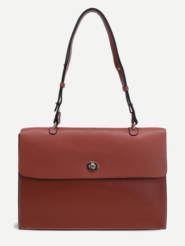 Romwe Pu Shoulder Bag With Pouch