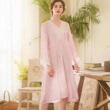 Romwe Lace Trim Button Front Night Dress