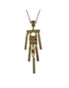 Romwe Gold Plated Spike Long Necklace