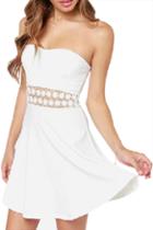 Romwe Romwe Off Shoulder Lace Crochet White Dress