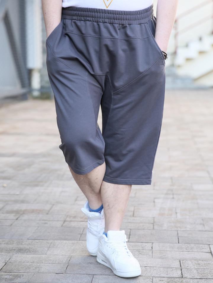 Romwe Men Solider Basic Shorts