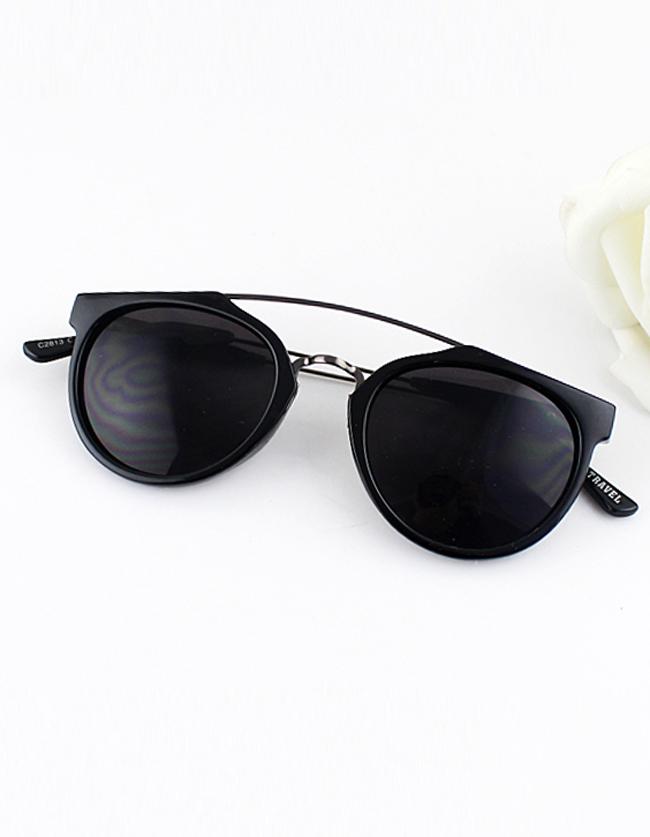 Romwe Metal Frames Wrap Resin Sunglasses