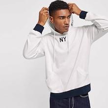Romwe Guys Contrast Rib Knit Trim Letter Print Hoodie