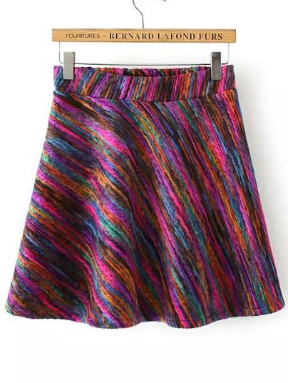 Romwe Rope Print A Line Skirt