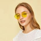 Romwe Round Frame Tinted Sunglasses