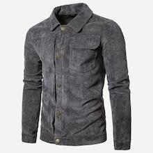 Romwe Men Solid Corduroy Jacket