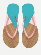 Romwe Color Block Flip Flops